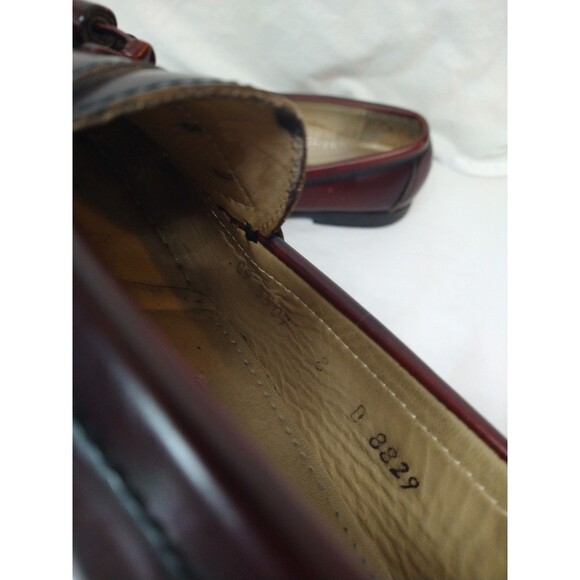 COLE HAAN Size 8 Pinch Tassel Leather Loafers C9 3507 in Deep Burgundy - Picture 7 of 14